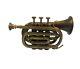 10 Brass Trumpet Pocket Bugle Horn 3 Valve Mouthpiece Professional Trumpet