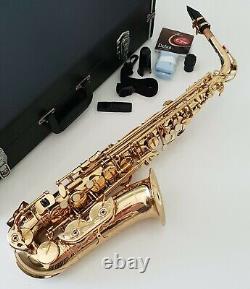 Alto Saxophone Eb Sax in Gold Lacquer + Hard Case- Intermusic Full Outfit 4