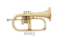 BEST-PRICE-DEAL NEW GOLDEN Bb FLUGEL HORN WITH FREE HARD CASE+MOUTHPIECE