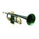 Bb Flat Trumpet Green Gold For Beginner To Professionls Free Mouthpiece, H/case