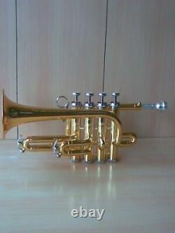 Brand New Bb/A PICCOLO TRUMPET GOLDEN BRASS Finish WITH FREE HARD CASE