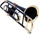 Brass Trombone Valve Bb Pitch Carry Case Mouthpiece Trombone Musical Instrument