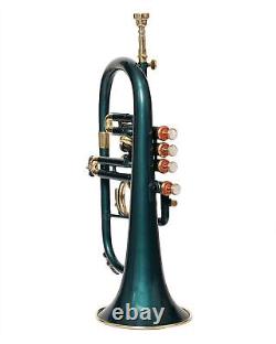 FlugelHorn 4 Valve Bb Pitch With Including Mouthpiece & Carry Case (Green Gold)