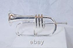 Flugelhorn 3 valve silver + gold finish BB pitch with Hard case And Mouthpiece