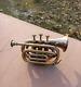 Good Brass Antique Finish Trumpet Bb Pocket Trumpet 3 Valve Mouthpiece Gift
