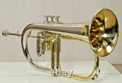 McLian Flugelhorn Bb Pitch Professional's Choice Gold N Silver Look With Case & Mp