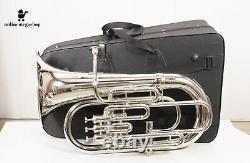 McLian Pro Brass Euphonium Bb/F Pitch Instrument Chrome Finish With Hard case