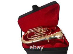 NEW Brass GOLDEN Finish Bb PITCH Euphonium With Free Hard Case+MOUTHPIECE