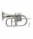 Nickel Plated Bb Flat 4 Valve Flugel Horn +free Hard Case+mouthipice