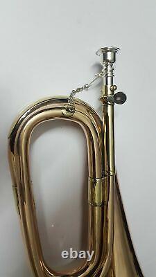 New British Army Style Bb Bugle Tuneable Brass with Silver mouth piece Free case