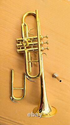 New Golden Brass flat Trumpet C Fantastic FOR STUDENTS FREE HARD CASE+MOUTHPIECE