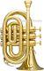 Pocket Trumpet Brass Bb Gold Lacquer Mini Trumpet With Mouthpiece