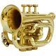 Pocket Trumpet Brass Finish Bb Pitch With Hard Case & Mouthpiece Best Price