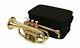 Pocket Trumpet Brass Finish Bb Pitch With Hard Case & Mouthpiece Great