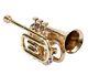 Pocket Trumpet Brass Gold Bb Pitch Tune Brass Made With Hard Case & Mouthpiece