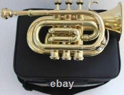 Pocket Trumpet Mouthpiece Case Bb Pitch Musical Instrument classic item nice
