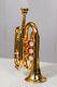Pocket Trumpet Gold Finish Bb Pitch With Hard Case Bag And Mouthpiece