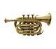 Shinny Brass Vintage Trumpet Pocket Bugle Horn 3 Valve Mouthpiece Best For Gift