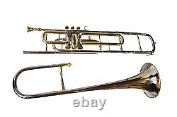 Trombone BB Pitch Tune Premium Brass with HardCase and Mouthpiece (Brass Nickel)