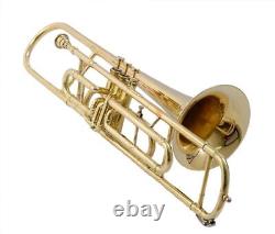 Trombone Brass Gold Color 3 Valve B Flat Pitch with HardCase & MP Limited Offer