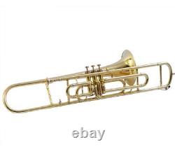 Trombone Brass Gold Color 3 Valve B Flat Pitch with HardCase & MP Limited Offer