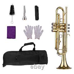 Trumpet Bb B Flat Brass Exquisite with Accessories Kit I1Q9