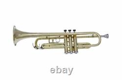 Trumpet Brand New Brass Finish Bb Trumpet With Free Case+mouthpiece