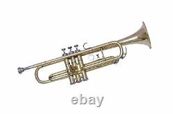 Trumpet Brass Finish Bb Trumpet With Free Hard Case Mouthpiece