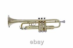 Trumpet Brass Finish Bb Trumpet With Free Hard Case Mouthpiece