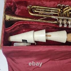 Vintage Reynolds Brass Trumpet 1946 With Case Silver Mouthpiece Accessories