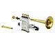 Weekend Sale Brass Piccolo Trumpet Bb Pitch White Gold Hard Case + Mouth Piece